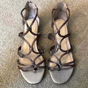 Metallic Wedge Sandals
